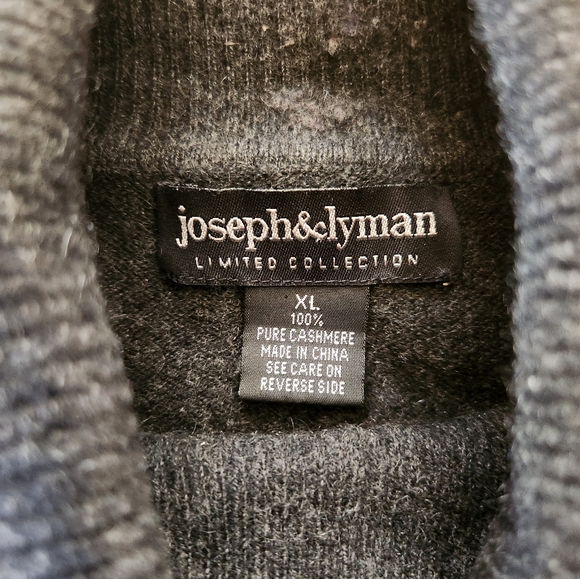 Joseph Lyman Sweater Womens Pullover 100 % Cashmere Preppy Casual Charcoal XL - Picture 2 of 6